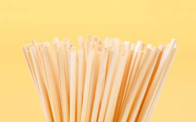Close up wheat Straws for drinking water.