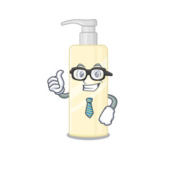 cartoon mascot style of hair mask Businessman with glasses and tie