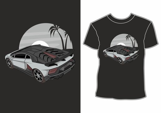 car-themed shirt designs and summer vacations at the beach