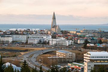 Scenery view of Reykjavik the capital city of Iceland.