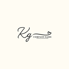 KG initials signature logo. Handwriting logo vector templates. Hand drawn Calligraphy lettering Vector illustration.
