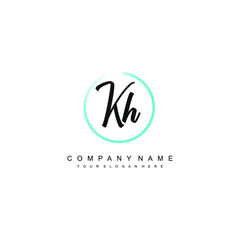 KH initials signature logo. Handwriting logo vector templates. Hand drawn Calligraphy lettering Vector illustration.
