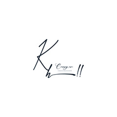 KH initials signature logo. Handwriting logo vector templates. Hand drawn Calligraphy lettering Vector illustration.
