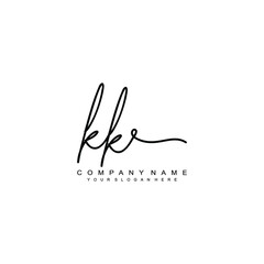 KK initials signature logo. Handwriting logo vector templates. Hand drawn Calligraphy lettering Vector illustration.
