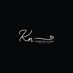 KN initials signature logo. Handwriting logo vector templates. Hand drawn Calligraphy lettering Vector illustration.
