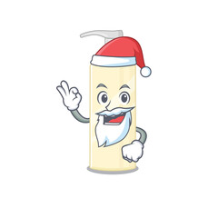 cartoon character of hair mask Santa with cute ok finger