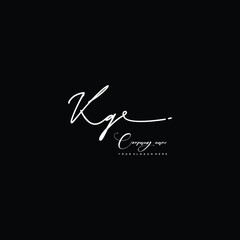 KQ initials signature logo. Handwriting logo vector templates. Hand drawn Calligraphy lettering Vector illustration.
