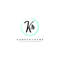 KR initials signature logo. Handwriting logo vector templates. Hand drawn Calligraphy lettering Vector illustration.
