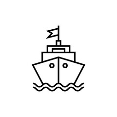 Sea cargo ship. Vector isolated icon.
