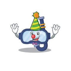 Dive glasses caricature character concept wearing headphone