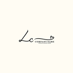 LC initials signature logo. Handwriting logo vector templates. Hand drawn Calligraphy lettering Vector illustration.
