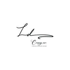 LD initials signature logo. Handwriting logo vector templates. Hand drawn Calligraphy lettering Vector illustration.
