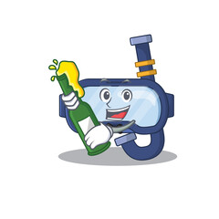 Friendly clown dive glasses mascot design concept