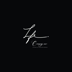 LF initials signature logo. Handwriting logo vector templates. Hand drawn Calligraphy lettering Vector illustration.
