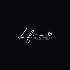 LF initials signature logo. Handwriting logo vector templates. Hand drawn Calligraphy lettering Vector illustration.
