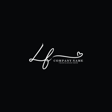 LF initials signature logo. Handwriting logo vector templates. Hand drawn Calligraphy lettering Vector illustration.
