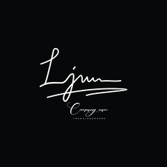 LJ initials signature logo. Handwriting logo vector templates. Hand drawn Calligraphy lettering Vector illustration.
