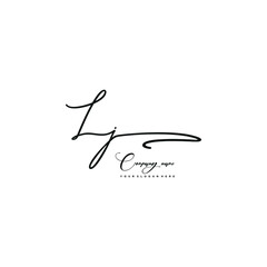 LJ initials signature logo. Handwriting logo vector templates. Hand drawn Calligraphy lettering Vector illustration.
