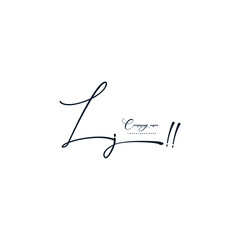 LJ initials signature logo. Handwriting logo vector templates. Hand drawn Calligraphy lettering Vector illustration.
