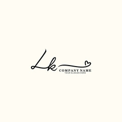 LK initials signature logo. Handwriting logo vector templates. Hand drawn Calligraphy lettering Vector illustration.

