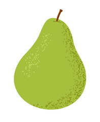 Green pear. Isolated on a white background. Flat design. Vector illustration.