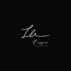 Fototapeta premium LL initials signature logo. Handwriting logo vector templates. Hand drawn Calligraphy lettering Vector illustration. 