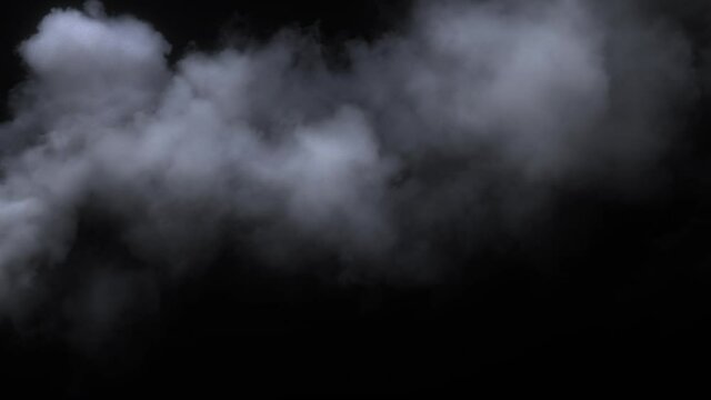 Haze background. Abstract smoke cloud. Smoke in slow motion on black background. VFX atmospheric insert.