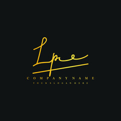 LP initials signature logo. Handwriting logo vector templates. Hand drawn Calligraphy lettering Vector illustration.
