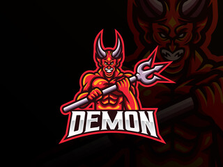 Demon mascot sport logo design