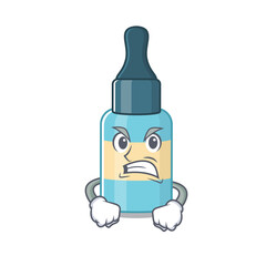 A cartoon picture style of hair oil having a mad face