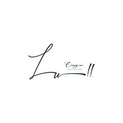 LU initials signature logo. Handwriting logo vector templates. Hand drawn Calligraphy lettering Vector illustration.