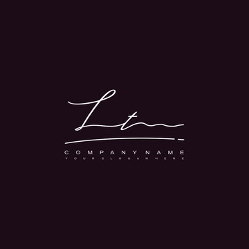 LT initials signature logo. Handwriting logo vector templates. Hand drawn Calligraphy lettering Vector illustration.