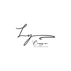 LY initials signature logo. Handwriting logo vector templates. Hand drawn Calligraphy lettering Vector illustration.