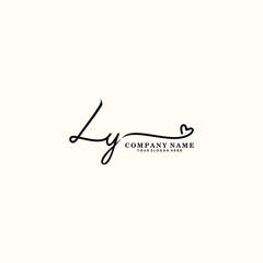LY initials signature logo. Handwriting logo vector templates. Hand drawn Calligraphy lettering Vector illustration.