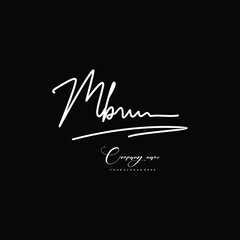 MB initials signature logo. Handwriting logo vector templates. Hand drawn Calligraphy lettering Vector illustration.