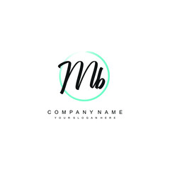 MB initials signature logo. Handwriting logo vector templates. Hand drawn Calligraphy lettering Vector illustration.