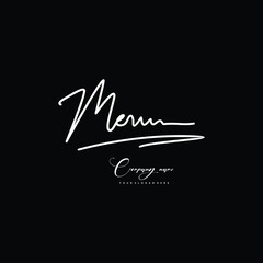 ME initials signature logo. Handwriting logo vector templates. Hand drawn Calligraphy lettering Vector illustration.