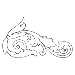 Classical baroque vector of vintage element for design. Decorative design element filigree calligraphy vector. You can use for wedding decoration of greeting card and laser cutting.