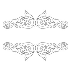 Classical baroque vector of vintage element for design. Decorative design element filigree calligraphy vector. You can use for wedding decoration of greeting card and laser cutting.