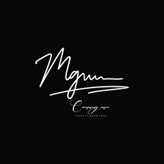 MG initials signature logo. Handwriting logo vector templates. Hand drawn Calligraphy lettering Vector illustration.