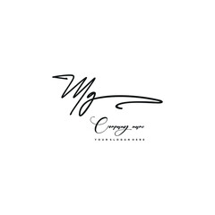 MG initials signature logo. Handwriting logo vector templates. Hand drawn Calligraphy lettering Vector illustration.