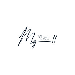 MG initials signature logo. Handwriting logo vector templates. Hand drawn Calligraphy lettering Vector illustration. - obrazy, fototapety, plakaty