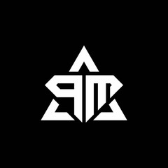 PM monogram logo with diamond shape and triangle outline
