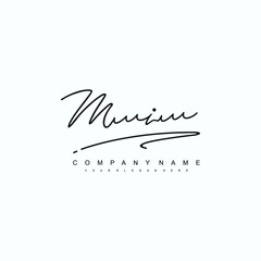 MI initials signature logo. Handwriting logo vector templates. Hand drawn Calligraphy lettering Vector illustration.