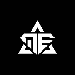 QE monogram logo with diamond shape and triangle outline
