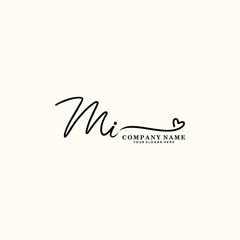 MI initials signature logo. Handwriting logo vector templates. Hand drawn Calligraphy lettering Vector illustration.