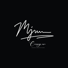 Fototapeta premium MJ initials signature logo. Handwriting logo vector templates. Hand drawn Calligraphy lettering Vector illustration.