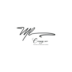 ML initials signature logo. Handwriting logo vector templates. Hand drawn Calligraphy lettering Vector illustration.