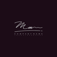 MM initials signature logo. Handwriting logo vector templates. Hand drawn Calligraphy lettering Vector illustration.
