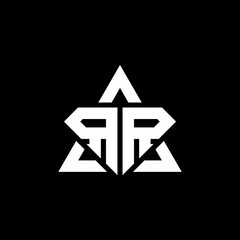 RR monogram logo with diamond shape and triangle outline